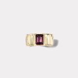 Pleated Solitaire Band -  1.52ct Emerald Cut Unheated Sapphire