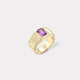 1.45ct Emerald Cut Unheated Sapphire Pleated Solitaire Band