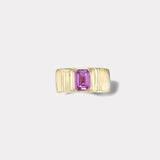 1.45ct Emerald Cut Unheated Sapphire Pleated Solitaire Band