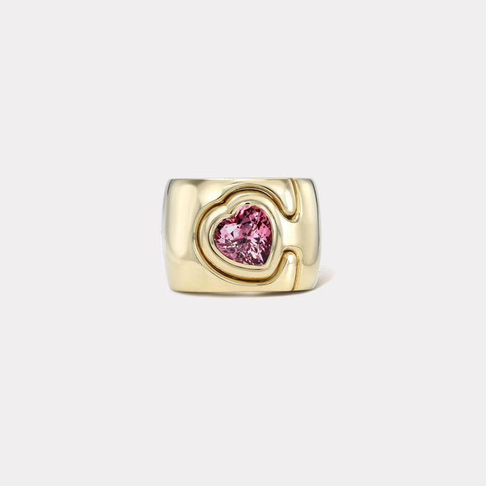 Impetus Interlocking Puzzle Ring with a 2.1ct Heart Lotus Garnet