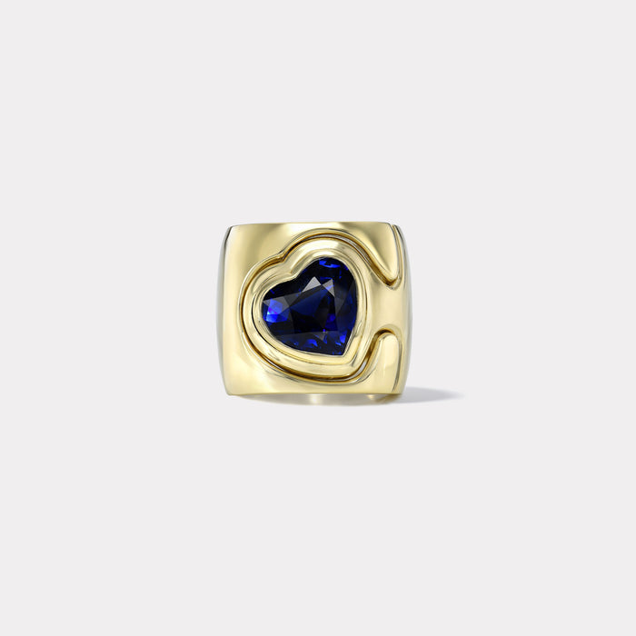 Impetus Interlocking Puzzle Ring with a 3.7ct Blue Sapphire