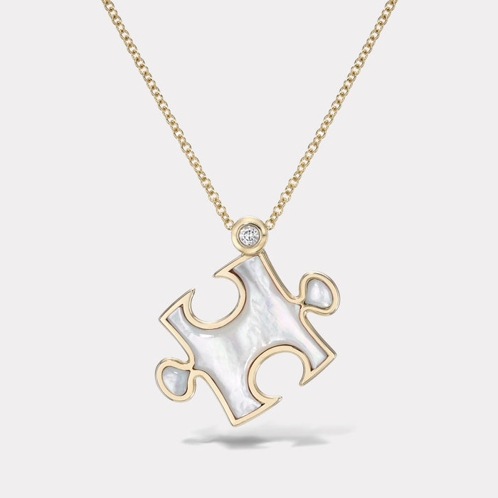 Inlay Impetus Puzzle Pendant in Mother of Pearl