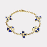 Polka Dot XO Bracelet - Lapis