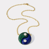 Grandfather Malachite / Lapis Yin Yang Pendant