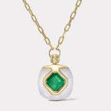 6.16ct Emerald in Chalcedony Impetus Pendant