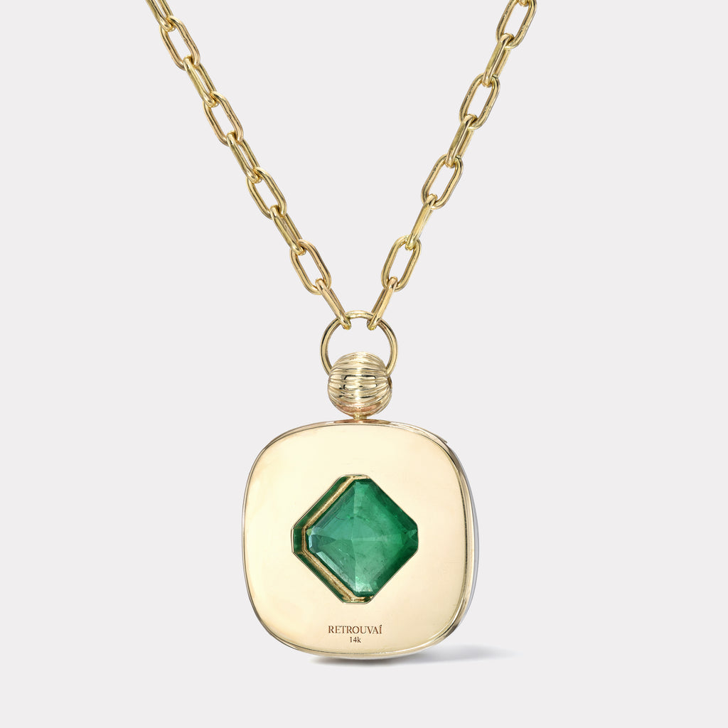 6.16ct Emerald in Chalcedony Impetus Pendant