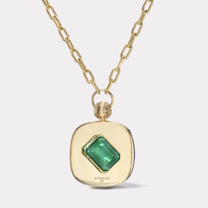 7.98ct Emerald in Lapis Impetus Pendant