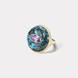 Lollipop Ring - Marquise Purple Sapphire in Turquoise