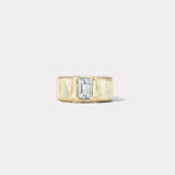 Pleated Solitaire Band - 1.3ct Light Green Tourmaline
