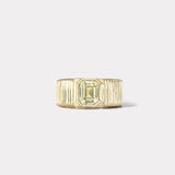 Pleated Solitaire Band - White Sapphire