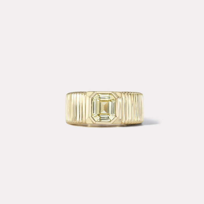 One of a kind Pleated Solitaire Band - White Sapphire