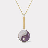 Double Stone Yin Yang Pendant - Lilac and Lavender Jade