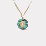 5.39ct Oval Butter Tourmaline in Turquoise Lollipop Pendant