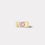 Pleated Solitaire Ring - 2.31ct Asscher Cut Morganite