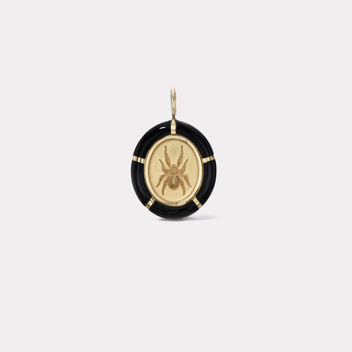 Hand cut Onyx Frame Spider Charm