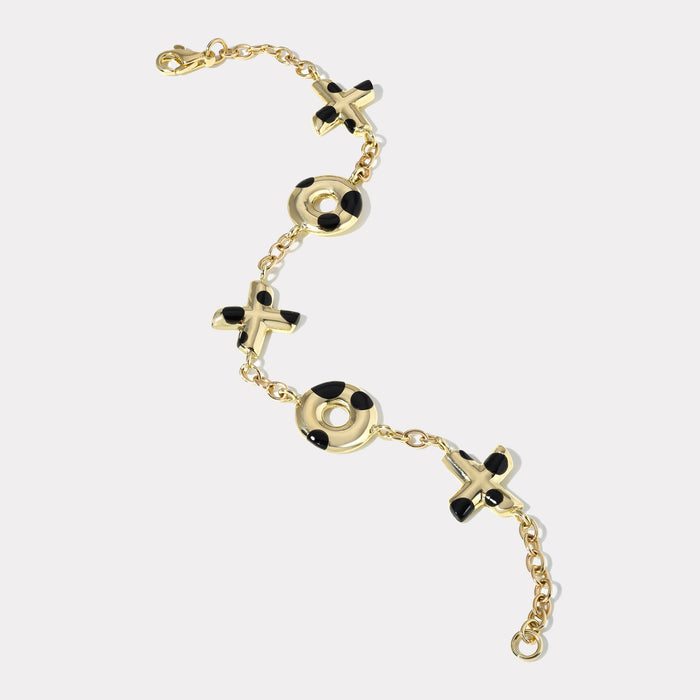 Polka Dot XO Bracelet - Onyx