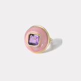 Lollipop Ring - Amethyst in Pink Opal