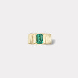 Pleated Solitaire Band - 1.45ct Emerald Cut Emerald