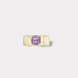 2.06ct GIA Certified Cushion Violet Sapphire Pleated Solitaire Band