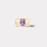 Pleated Solitaire Band - 2.41ct Cushion Pale Pink Sapphire