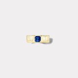 Pleated Solitaire Band - 0.62ct Blue Sapphire