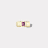 Pleated Solitaire Band - 0.90ct Pink Sapphire