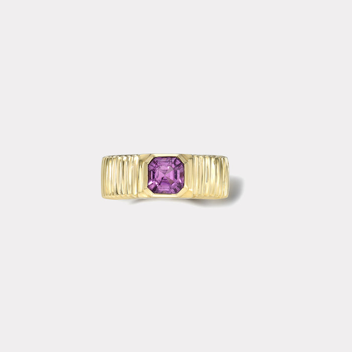 One of a kind Pleated Solitaire Band - 1.16ct Pink Sapphire