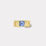 1.40ct Sky Blue Sapphire Pleated Solitaire Band