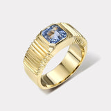 1.40ct Sky Blue Sapphire Pleated Solitaire Band