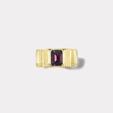 Pleated Solitaire Band - 1.52ct Brick Sapphire