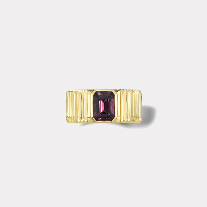 One of a kind Pleated Solitaire Band - 1.52ct Brick Sapphire