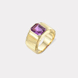 Pleated Solitaire Band - 3.69ct GIA Pink Sapphire
