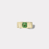 Pleated Solitaire Band -  2.60ct Emerald cut Tsavorite