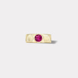 Pleated Solitaire Band - 0.86ct Round Hot Pink Sapphire