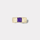 Pleated Solitaire Band -  1.99ct Unheated Asscher Violet Sapphire