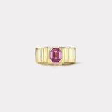 Pleated Solitaire Band - 1.59ct Pink Sapphire