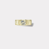 Pleated Solitaire Band -  1.17ct GIA Emerald Cut Diamond