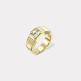 1.17ct GIA Emerald Cut Diamond Pleated Solitaire Band