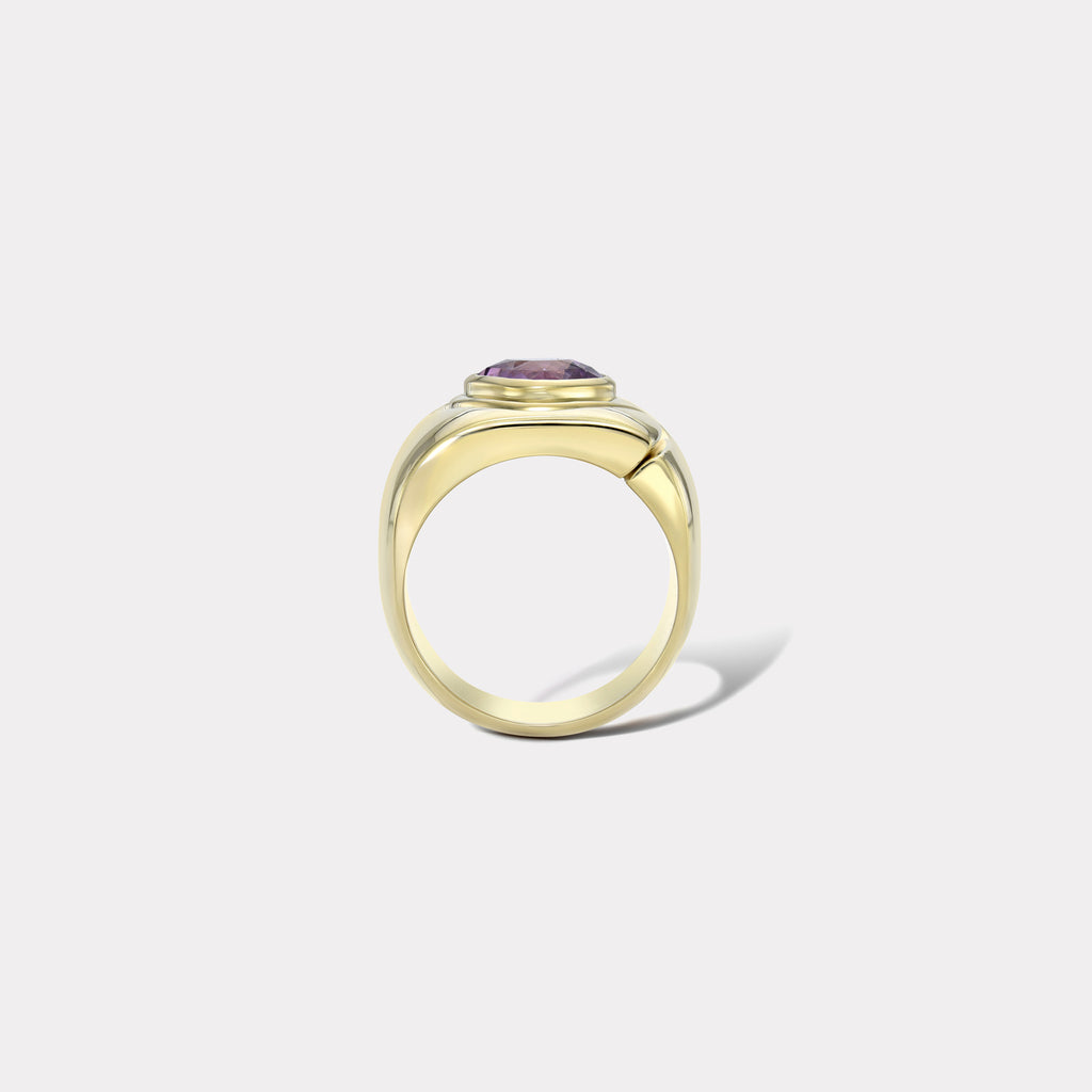 Impetus Interlocking Puzzle Ring with a 3.14ct Cool Pink Sapphire