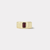 Pleated Solitaire Band - Red Spinel