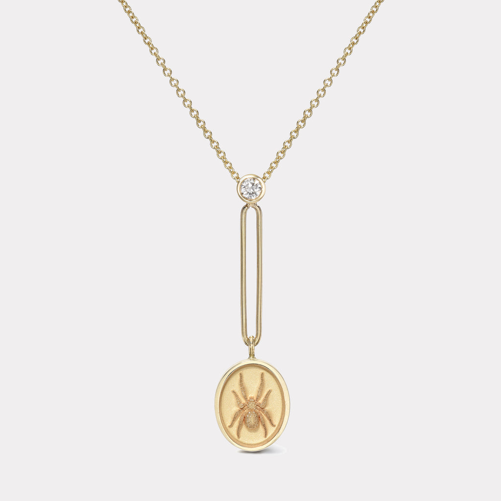 Fantasy Signet Pendant Necklace - Spider