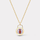 Small Owl Padlock Intaglio - Double Layer Carnelian/Agate