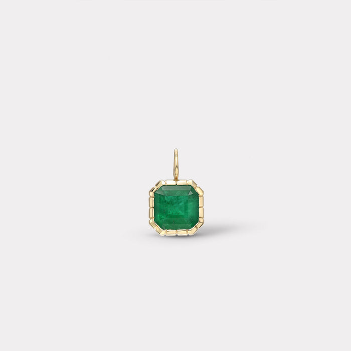 One of a Kind Heirloom Bezel Emerald Charm