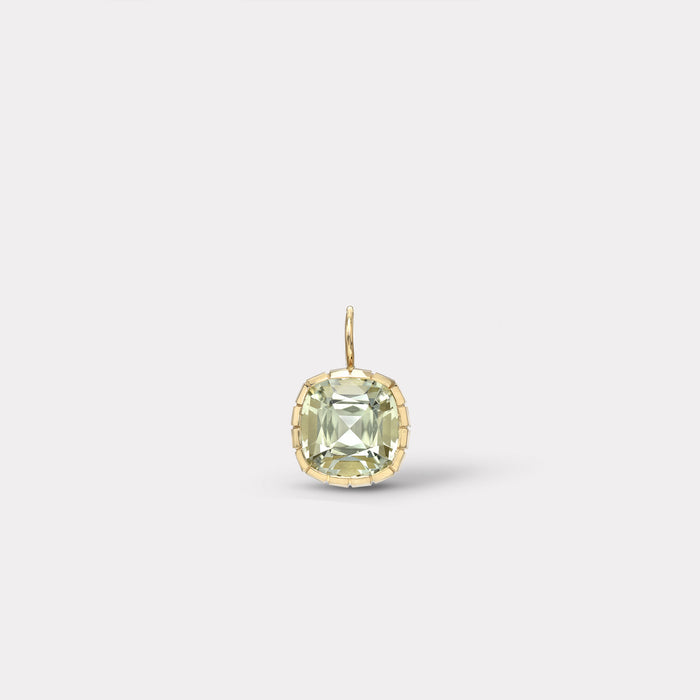 One of a Kind Heirloom Bezel Cushion Cut Tourmaline Charm