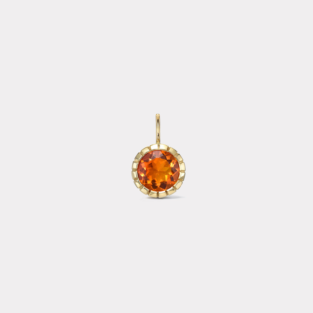 One of a Kind Heirloom Bezel Round Mexican Fire Opal Charm