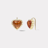 Heirloom Bezel 19.44ct Orange Tourmaline Heart Earrings