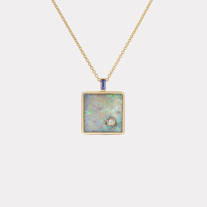 Small Truth Pendant with Australian Opal and Tanzanite