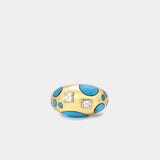 Turquoise Polka Bombe Ring