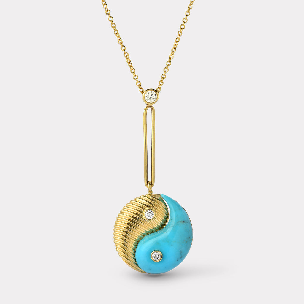 Yin Yang Pendant - Turquoise