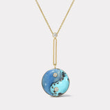 Double Stone Yin Yang Pendant - Turquoise and Trolleite